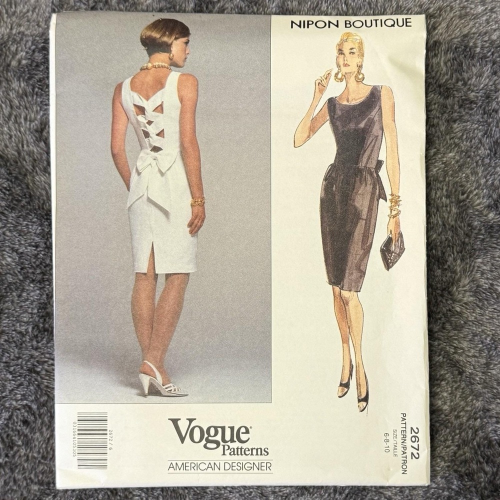 Vintage Vogue Pattern #2672 Nipon Boutique Designer Dress 6 - 8 - 10 UNCUT/FF